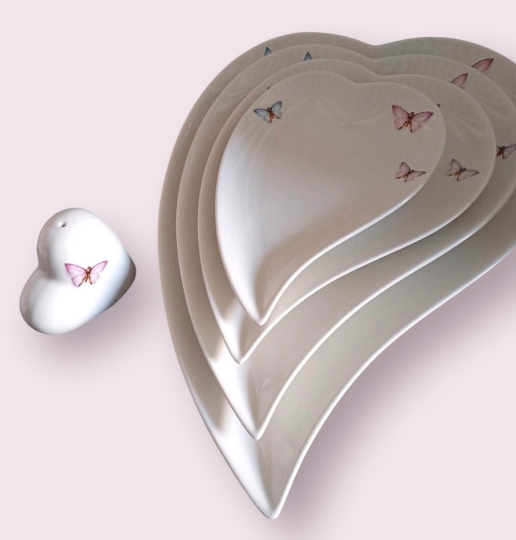 Porzellan Schalen-Set „Butterfly“ inkl. Salzstreuer – 5-teilig