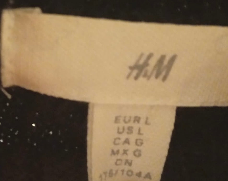 H&M Damen Strickpullover mit Rollkragen – Schwarz | Größe L