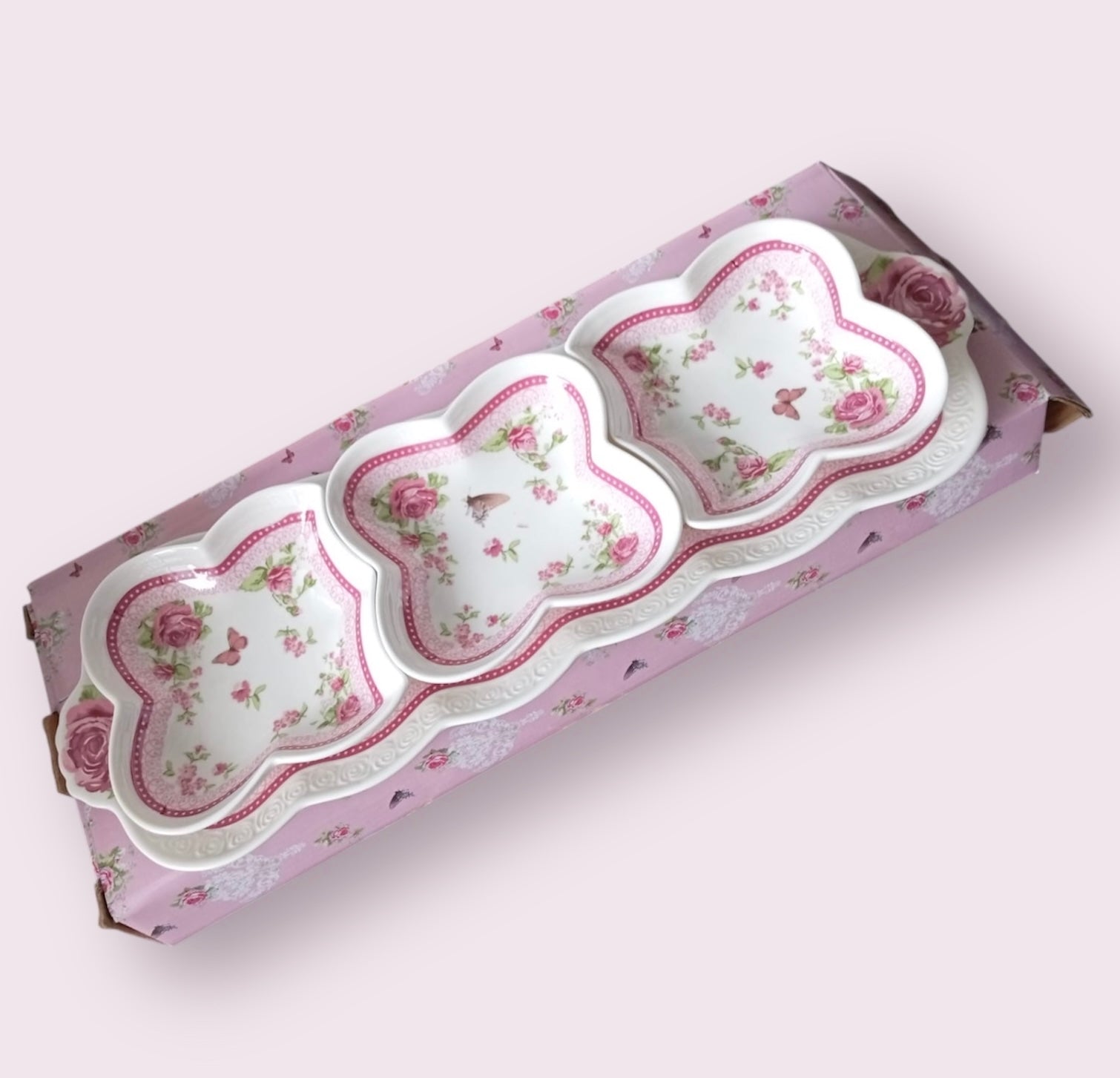 Porzellan Schälchen-Set – 4-teilig (3 Schälchen + 1 Teller)