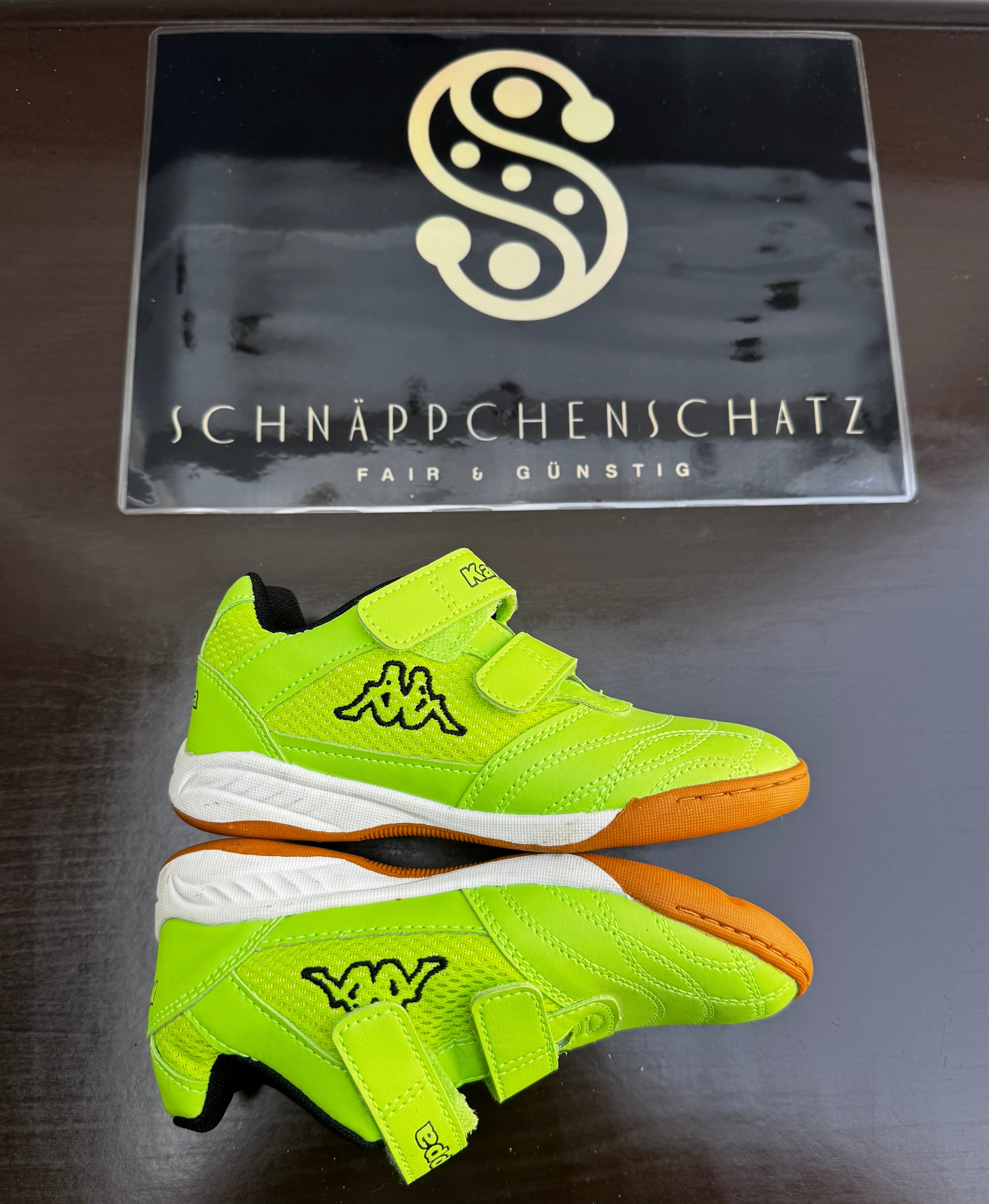 Kappa Kinder Sportschuhe / Hallenschuhe – Größe 29 – Neon Grün