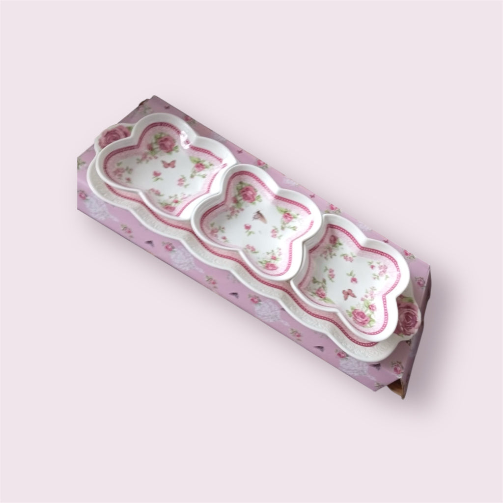 Porzellan Schälchen-Set – 4-teilig (3 Schälchen + 1 Teller)