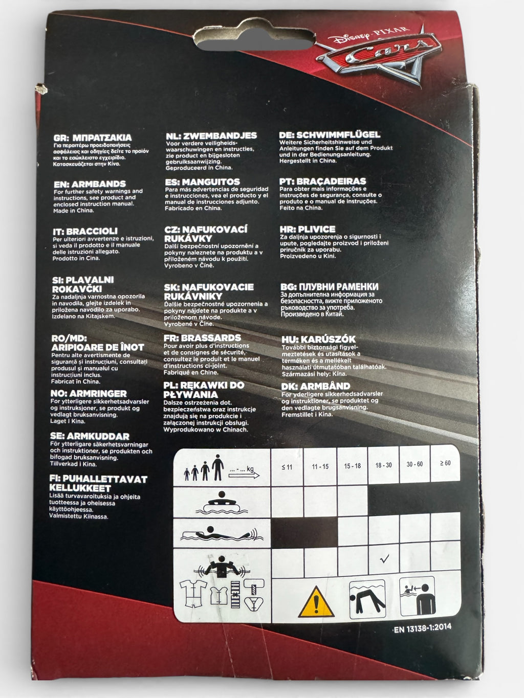 Schwimmflügel Disney Pixar Cars – 25 x 15 cm | NEU & OVP