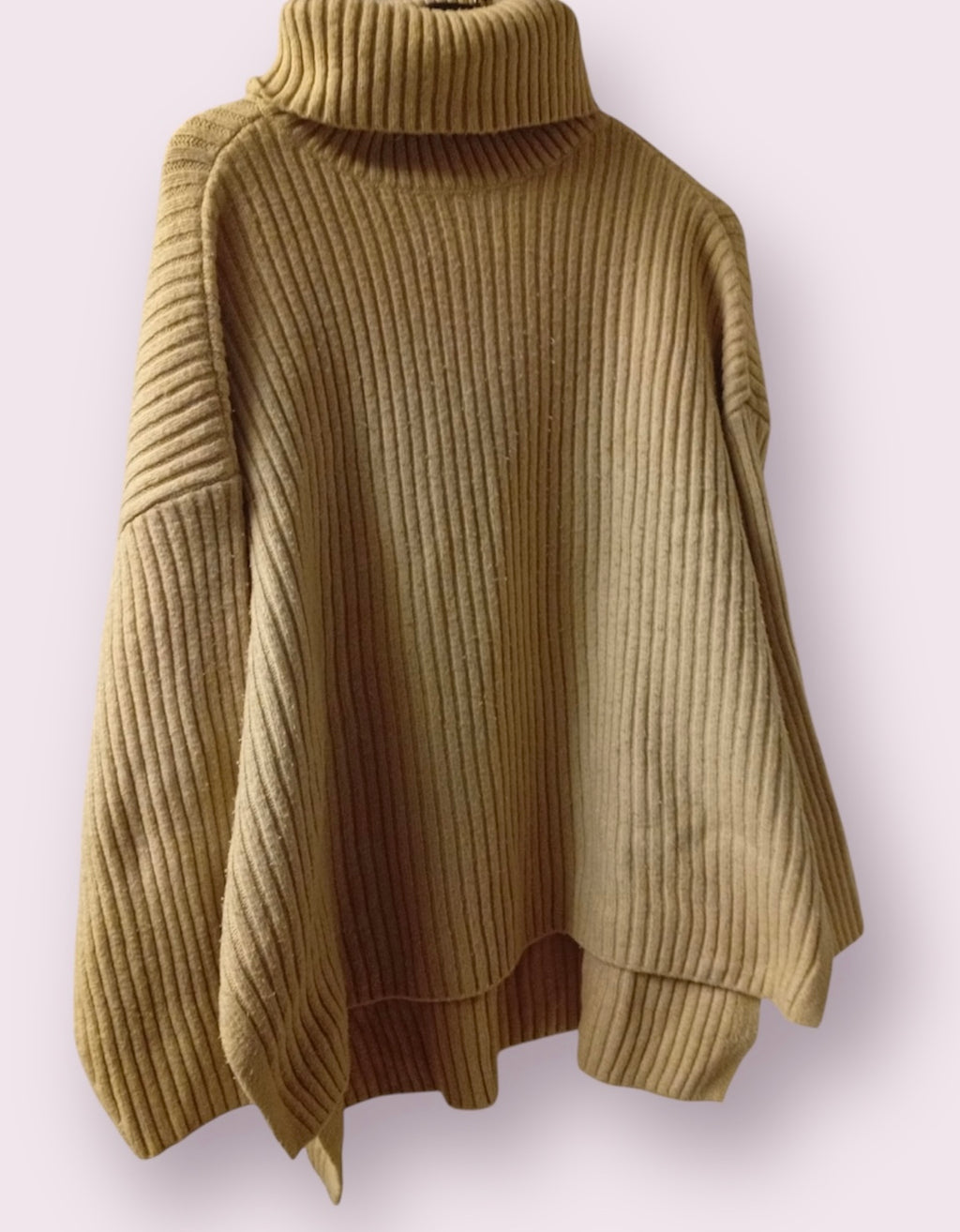 H&M Damen Strickpullover mit Rollkragen – Beige | Größe M