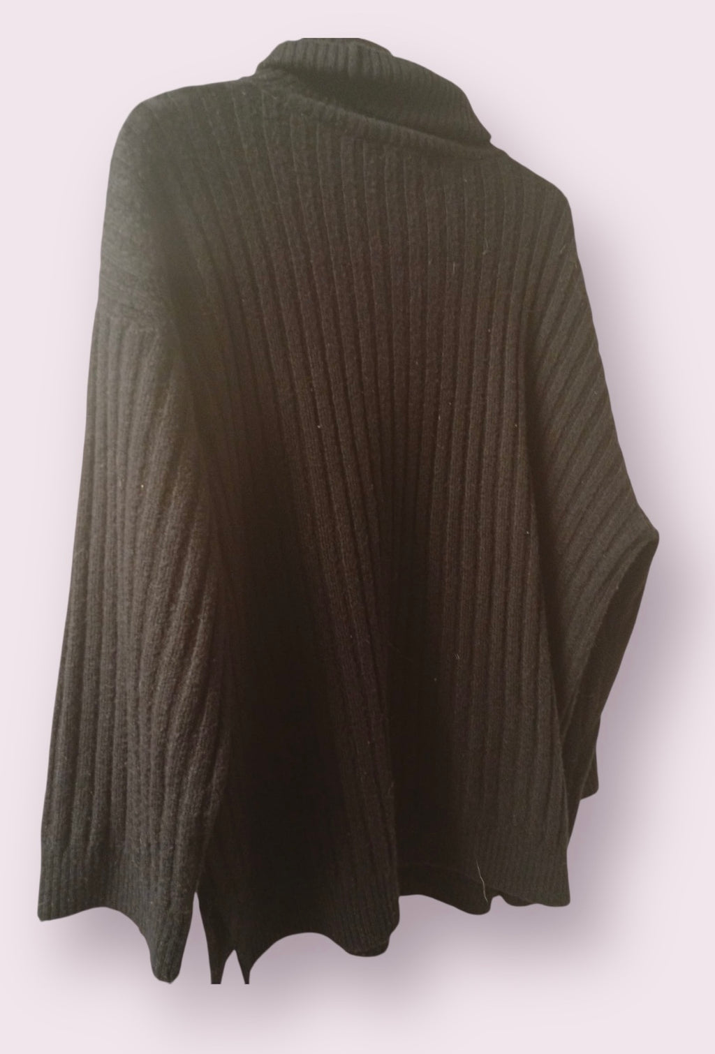 H&M Damen Strickpullover mit Rollkragen – Schwarz | Größe L