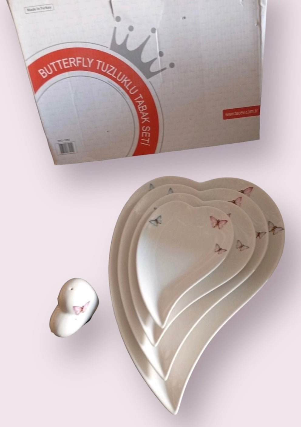 Porzellan Schalen-Set „Butterfly“ inkl. Salzstreuer – 5-teilig