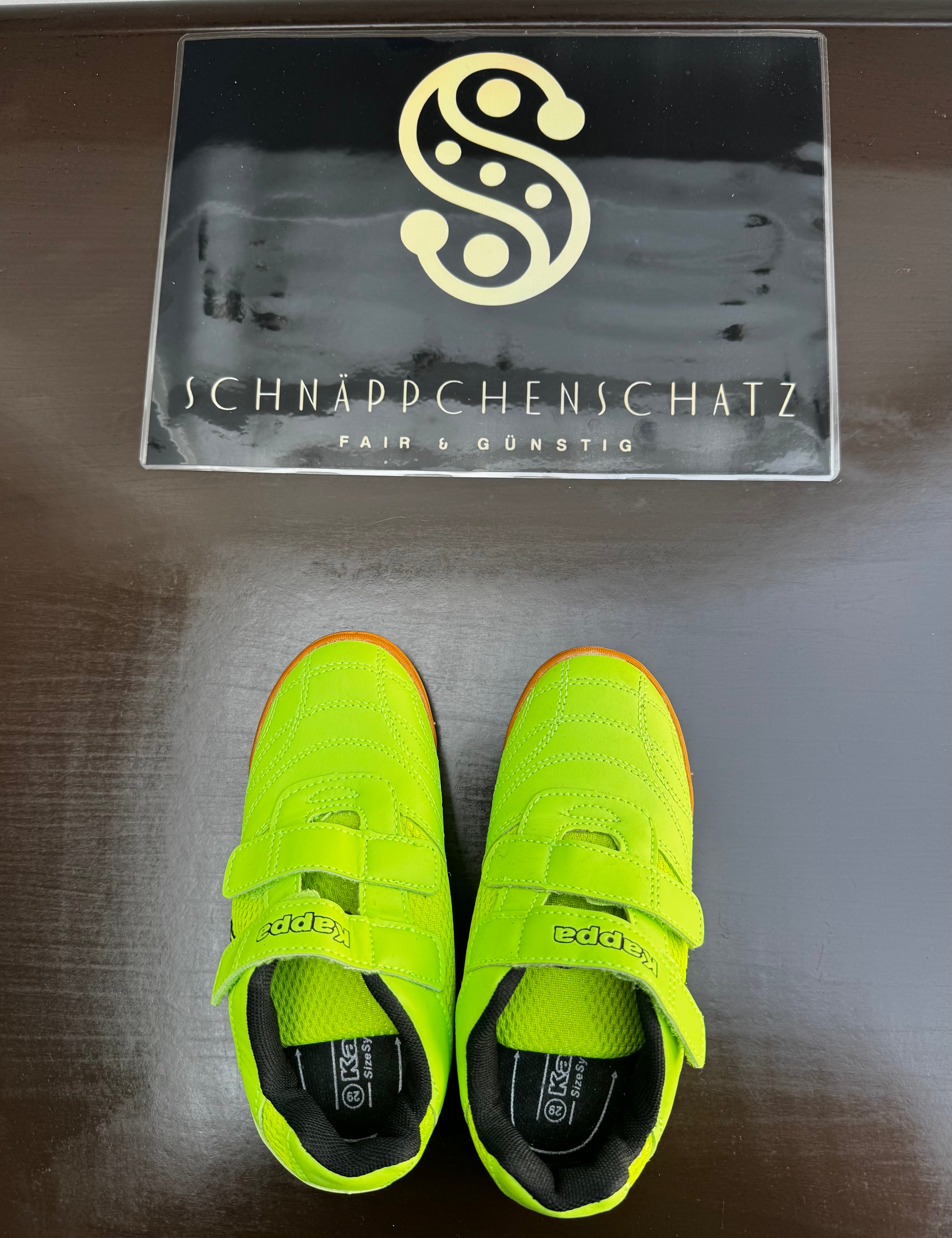 Kappa Kinder Sportschuhe / Hallenschuhe – Größe 29 – Neon Grün