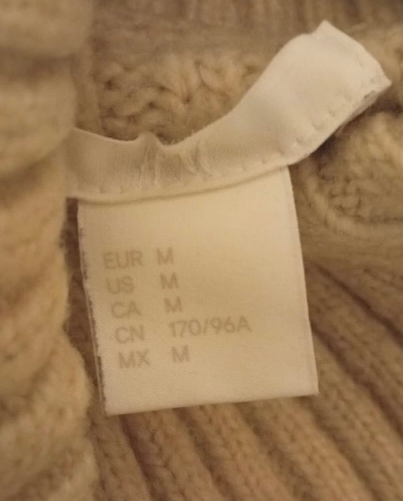 H&M Damen Strickpullover mit Rollkragen – Beige | Größe M