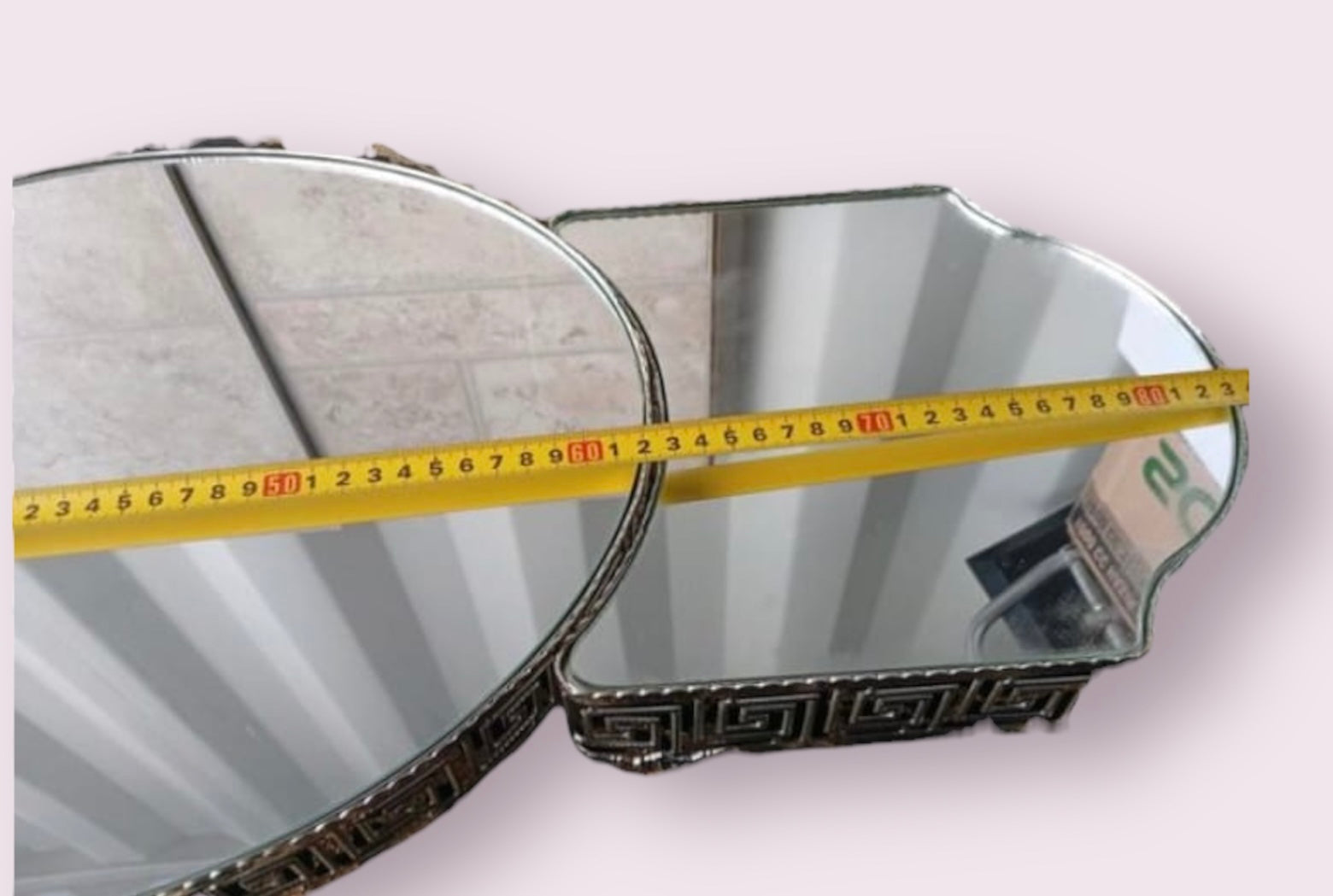 3-teiliges Deko- & Serviertablett-Set mit Spiegelboden