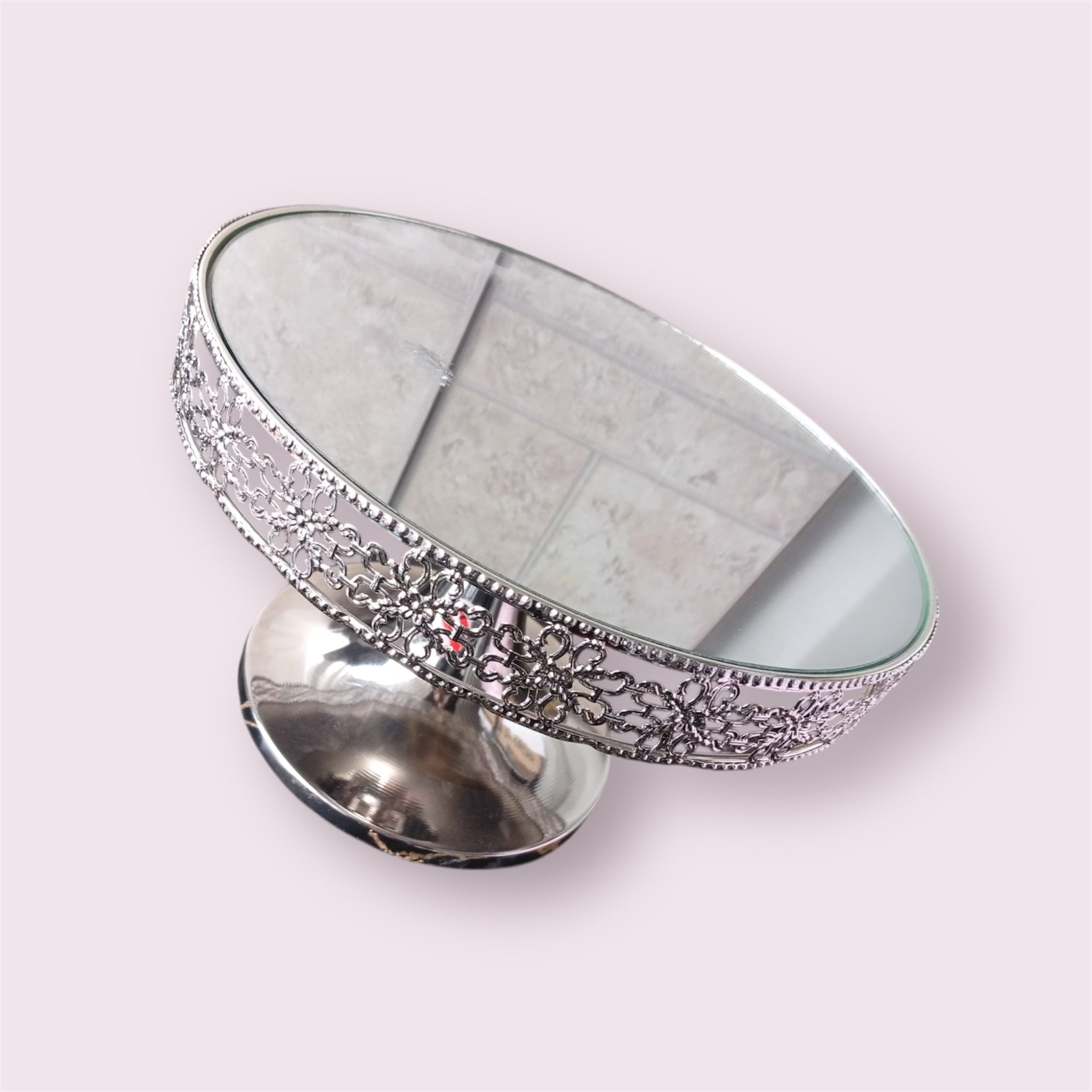 Deko Tortenplatte Kuchenplatte Gespiegelt rund