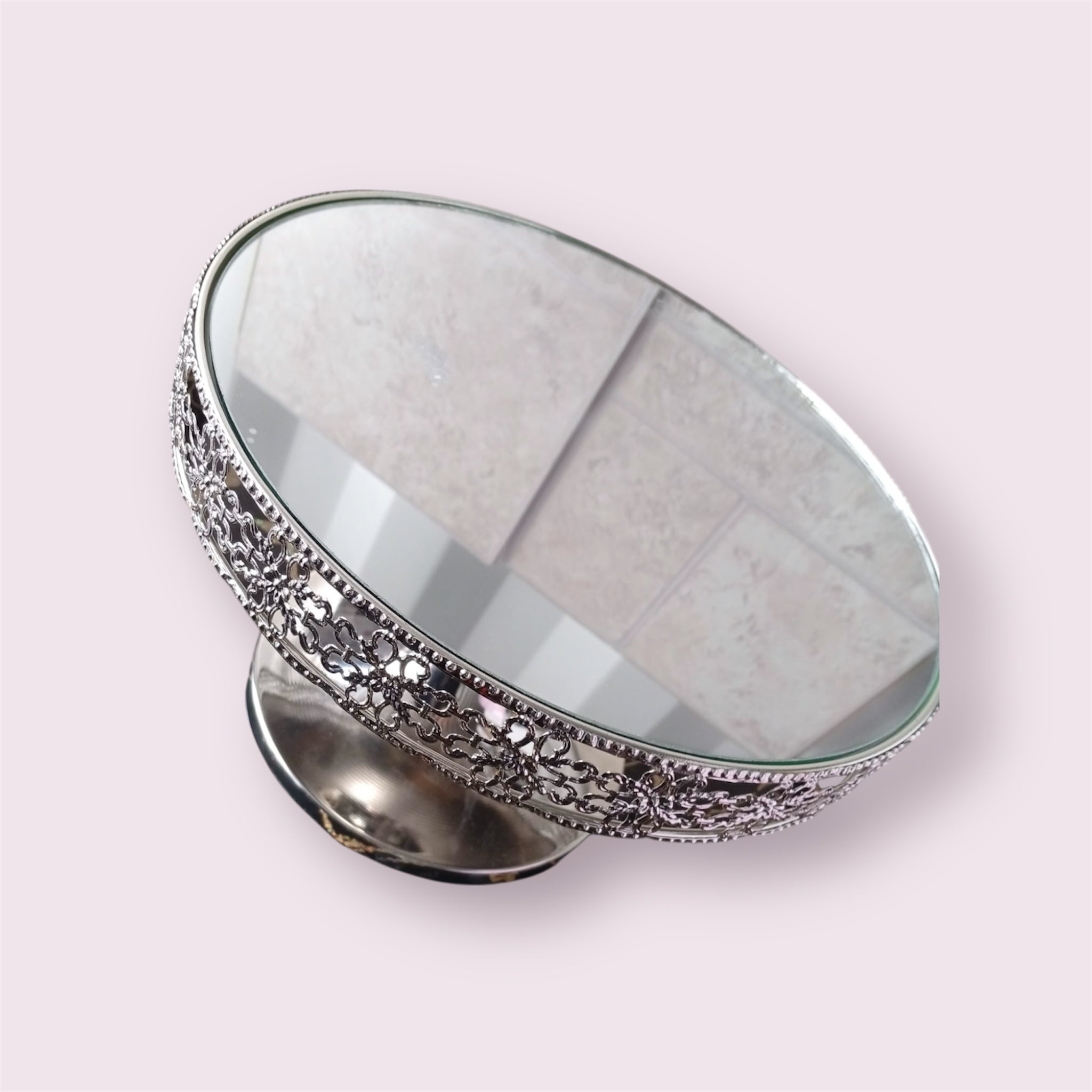 Deko Tortenplatte Kuchenplatte Gespiegelt rund