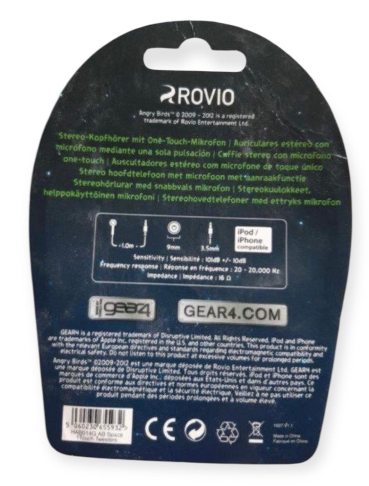 ANGRY BIRDS Gear4 In-Ear-Headphones Stereo Kopfhörer Headset mit Mikro
